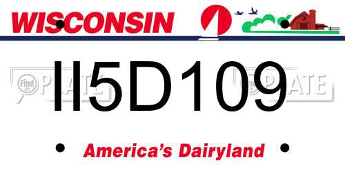 II5D109 Wisconsin License Plate
