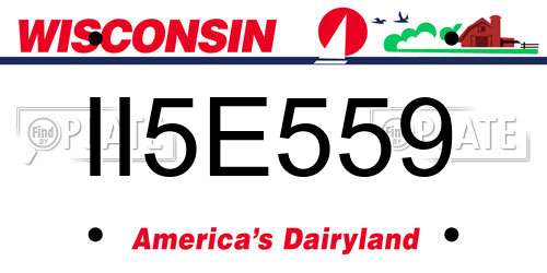 II5E559 Wisconsin License Plate