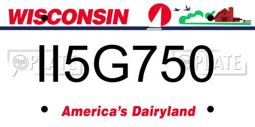 II5G750 Wisconsin License Plate