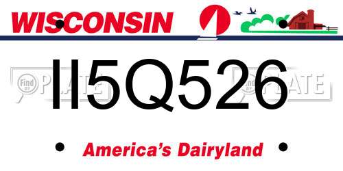 II5Q526 Wisconsin License Plate