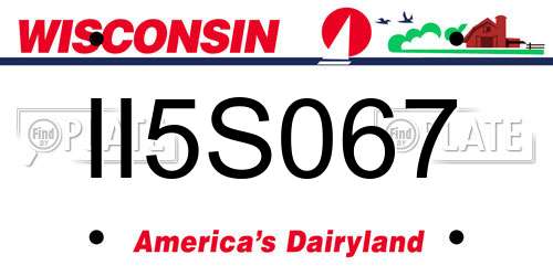 II5S067 Wisconsin License Plate