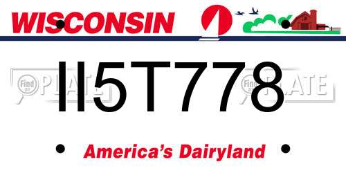 II5T778 Wisconsin License Plate