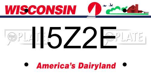 II5Z2E Wisconsin License Plate
