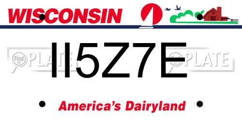 II5Z7E Wisconsin License Plate