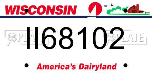 II68102 Wisconsin License Plate