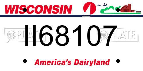 II68107 Wisconsin License Plate