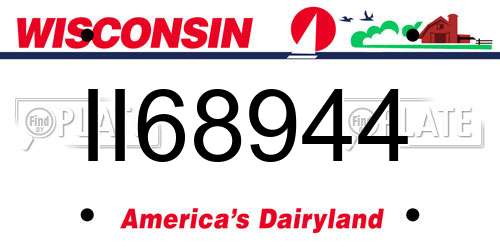 II68944 Wisconsin License Plate
