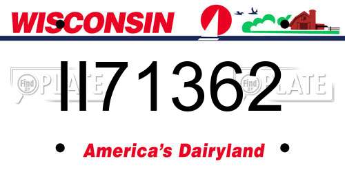 II71362 Wisconsin License Plate