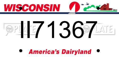 II71367 Wisconsin License Plate