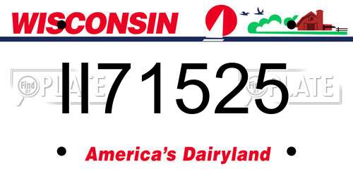 II71525 Wisconsin License Plate
