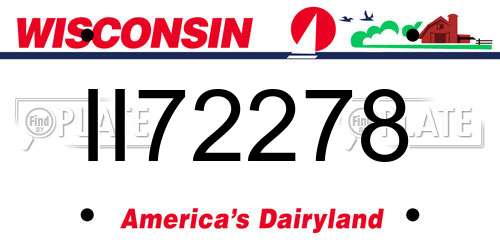 II72278 Wisconsin License Plate