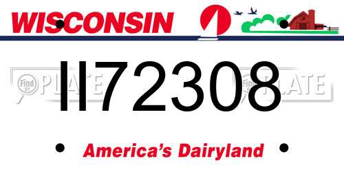 II72308 Wisconsin License Plate