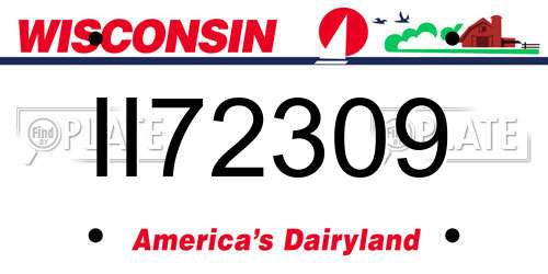 II72309 Wisconsin License Plate