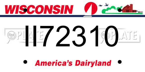 II72310 Wisconsin License Plate