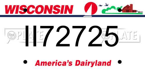 II72725 Wisconsin License Plate