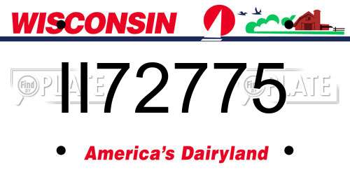 II72775 Wisconsin License Plate