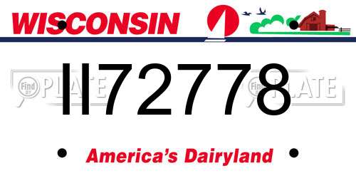 II72778 Wisconsin License Plate