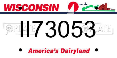 II73053 Wisconsin License Plate