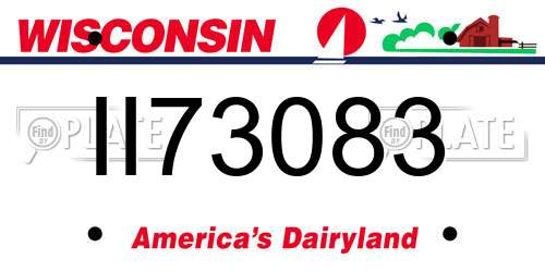 II73083 Wisconsin License Plate