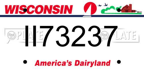 II73237 Wisconsin License Plate