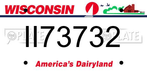 II73732 Wisconsin License Plate