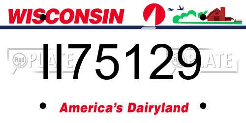 II75129 Wisconsin License Plate