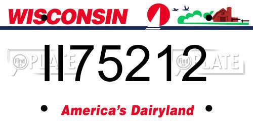 II75212 Wisconsin License Plate