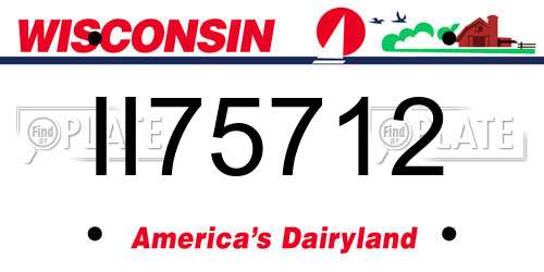 II75712 Wisconsin License Plate