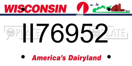 II76952 Wisconsin License Plate