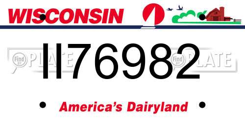 II76982 Wisconsin License Plate