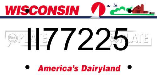 II77225 Wisconsin License Plate