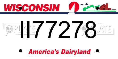 II77278 Wisconsin License Plate