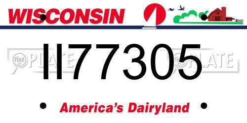 II77305 Wisconsin License Plate