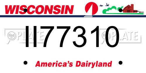 II77310 Wisconsin License Plate