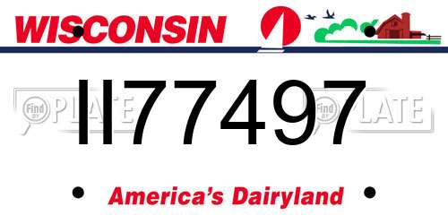 II77497 Wisconsin License Plate