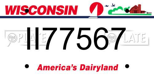 II77567 Wisconsin License Plate