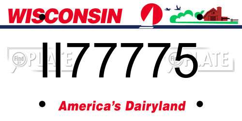 II77775 Wisconsin License Plate
