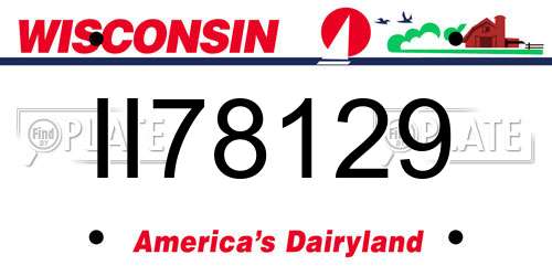 II78129 Wisconsin License Plate