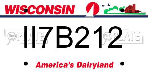II7B212 Wisconsin License Plate