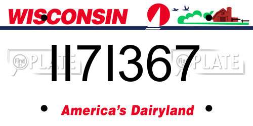 II7I367 Wisconsin License Plate