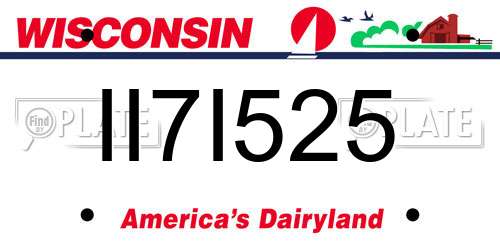 II7I525 Wisconsin License Plate