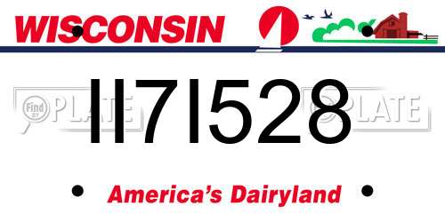 II7I528 Wisconsin License Plate