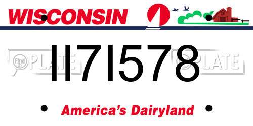 II7I578 Wisconsin License Plate