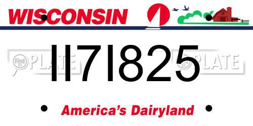 II7I825 Wisconsin License Plate