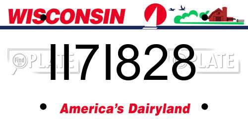 II7I828 Wisconsin License Plate