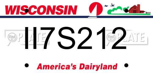 II7S212 Wisconsin License Plate