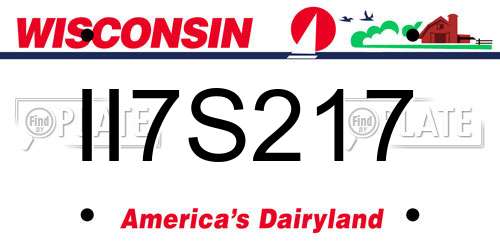 II7S217 Wisconsin License Plate