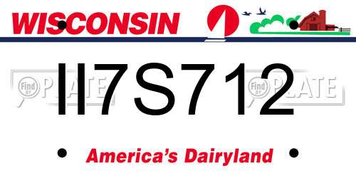 II7S712 Wisconsin License Plate