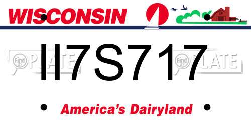 II7S717 Wisconsin License Plate