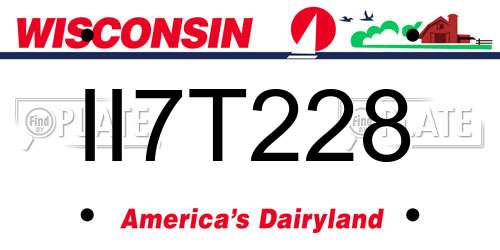 II7T228 Wisconsin License Plate
